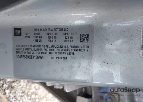 2014 Buick Verano Convenience Group z USA, uszkodzony, nr VIN 1G4PR5SKXE4186464